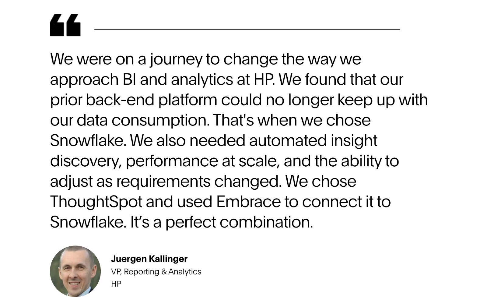Customer testimony